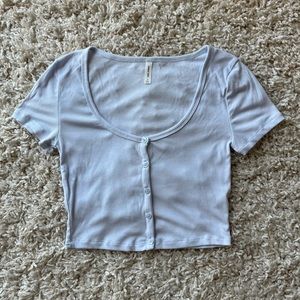 Sunday best baby blue crop top